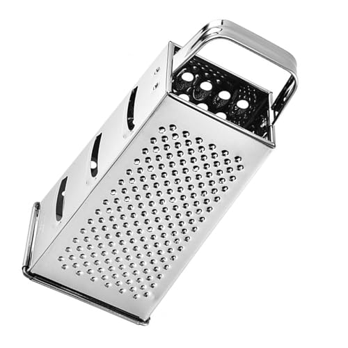 Didiseaon Rallador Multiusos de Acero Inoxidable de 4 Caras 23 Cm para Queso, Patatas y Verduras, Cortadora de Cocina Versátil y Fácil de Limpiar para Uso Doméstico