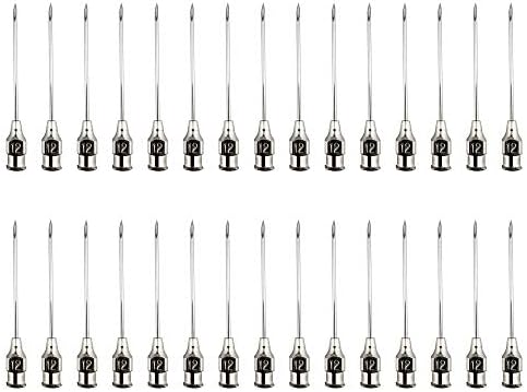 20PACK 18G-12-38mm Veterinary Stainless Steel Injection Needle,Bovine Pig Injection Needle