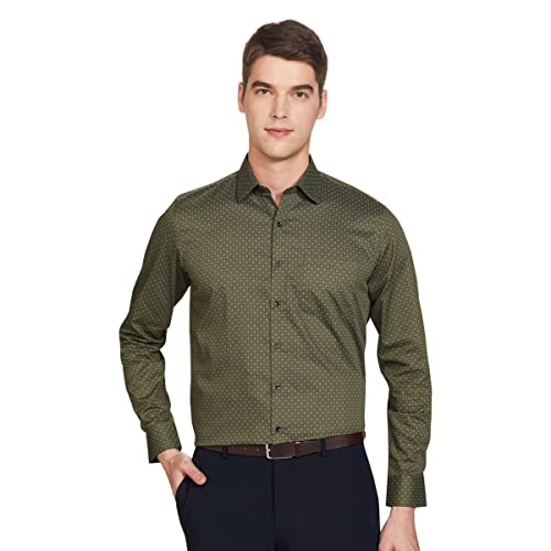 Image of Van Heusen Formal Printed Shirt for Men| Premium Cotton| Full Sleeves| Slim Fit |Breathable Fabric
