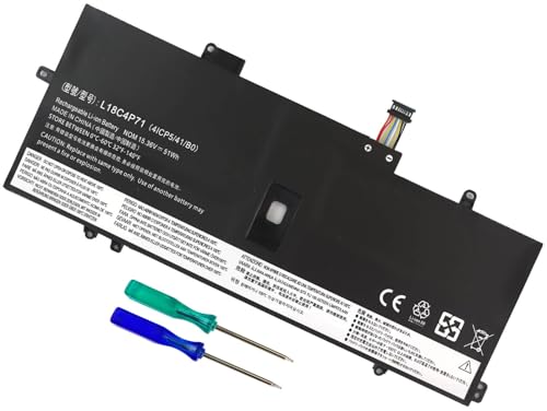 DMKAOLLK 51Wh L18C4P71 L18M4P72 Battery Replacement for Lenovo Thinkpad X1 Carbon 7th Gen, X1 Carbon 8th Gen,ThinkPad X1 Yoga 4th/5th Gen Series 02DL005 02DL006 L18L4P71 SB10K97644 SB10K97642 15.4V