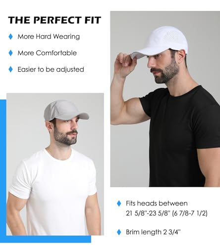 Dymeily Mens Breathable Mesh Running Hat Outdoor Upf 50+ Lightweight Baseball Golf Cap Dark Grey Quick Dry Sun Hat thumb #5