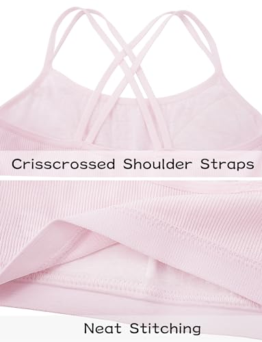Happy Cherry Training Bras for Girls Criss Cross Back Teen Sports Bras Cotton Padded Seamless Youth Bralette 8-10 Years Old3