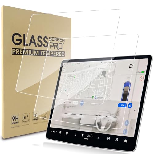 WD&CD 2PCS Screen Protector for Tesla Model y 2024-2020 / Tesla Model 3 2023-2017 15.4 inch Dashboard Touchscreen, Center Control and Navigation Touchscreen Protector 9H Anti-Scratch Shock Resistant