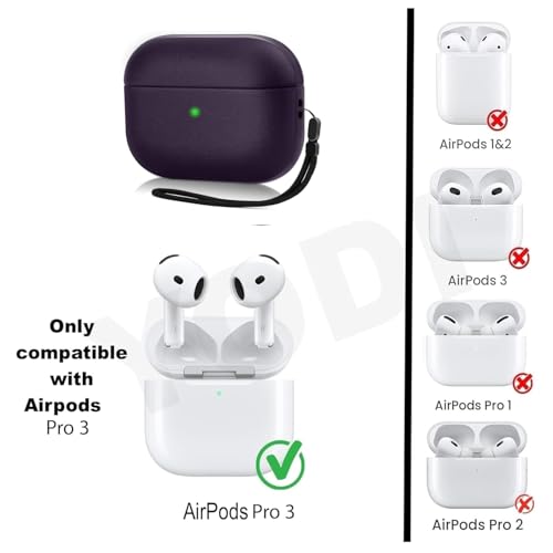 Image of YODI Case Cover for Airpods Pro|Pro 2|Airpods Pro 3|Airpods 4 Pouch, Silicone Cases with Cleaner Kit 360 Drop Protection,Shock-Resistant ((Leather-Purple), Airpods Pro 3 (2025))