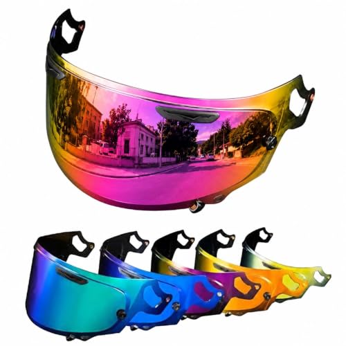 Image of PSLER Shatterproof Helmet Visor for Regent X Corsair-X Quantum-X,Rose Red | Impact-Resistant ,UV400 Protection, Motorcycle Tinted Face Shield Replacement for Regent X Corsair-X Quantum-X Signet-X