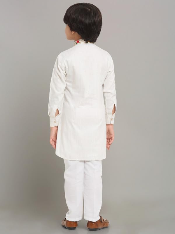 Image of Traditional Ethnic Wear Cotton Kurta Pyjama Set For Kids & Boys