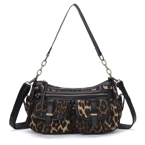 Image of Angel Kiss Hobo Purses for Women Crossbody Shoulder Bag Ladies Multi Pocket Handbags with Adjustable Shoulder Strap | Soft Vegan Leather