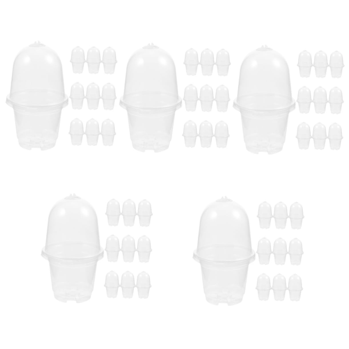 Abaodam 5 Ensembles Pot de Semis Transparent Couvercle de Pots Plastique pour Plantes Potager Extérieur Durable Réutilisable pour Culture de Semences