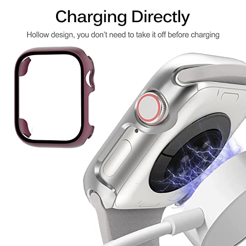 Miimall Case Compatible with Apple Watch Series 9/8/7 45mm Tempered Glass Screen Protector - Image 4