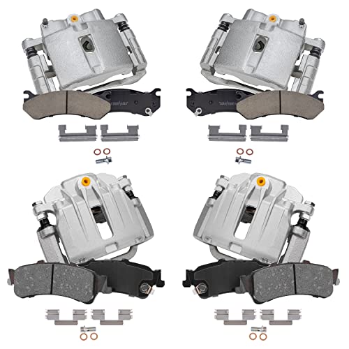 Image of Detroit Axle - Brake Kit for 2003-2006 Chevrolet Silverado 1500 GMC Sierra 1500, 2004 2005 Front Rear Disc Brake Calipers Brake Pads Replacement