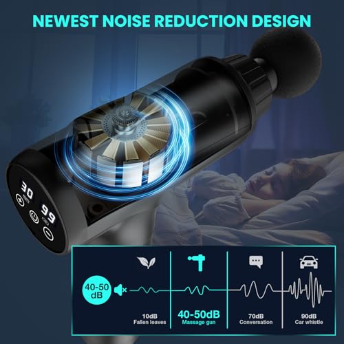 Deep Tissue Massage Gun for Athletes - 30 Speed Levels, 9 Heads - Gift for Men & Women