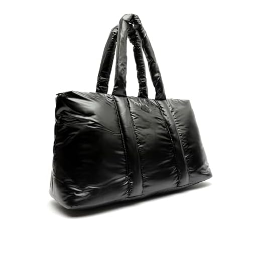 MISAKO Lastika bolso shopper grande acolchado - Bolso grande shopper de mujer - Espacioso bolso de universidad, trabajo, diario Lastika Negro 30 X 48 X 20 cm