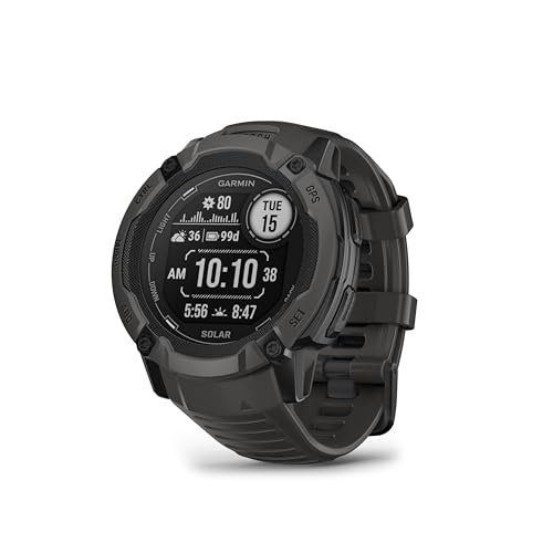 Garmin Instinct 2X Solar, Smartwatch, 50mm, Rugged design, Ricarica solare, Autonomia infinita, Disply 1,1', Torcia LED, GPS Multi-banda, Cardio, SpO2, Pay, Connect IQ (Graphite) (Ricondizionato)