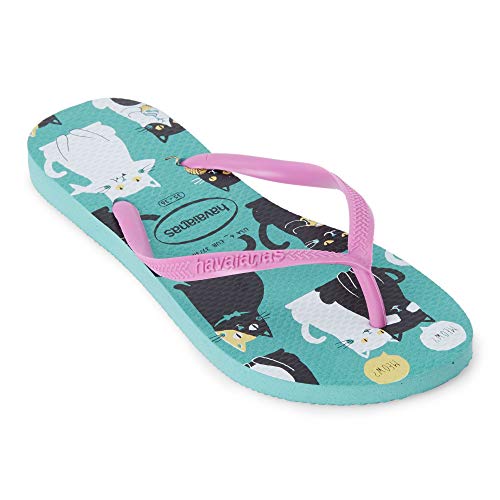 Chinelo, Havaianas, Slim Pets, Verde Orvalho, 33/34, Feminino