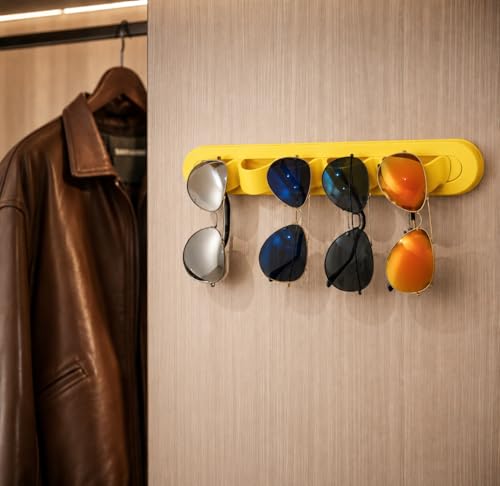 Image of Sunglasses Organizer, Wall Glasses Holder, Acrylic Sunglasses Display, Eyeglass Organizer for Multiple Glasses for Office & Home Decor, Unique Gifts for Husband, Women & Girls