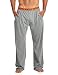 Balanced Tech Men's Solid Cotton Knit Pajama Lounge Pants - Medium Heather Grey/Orange - Medium