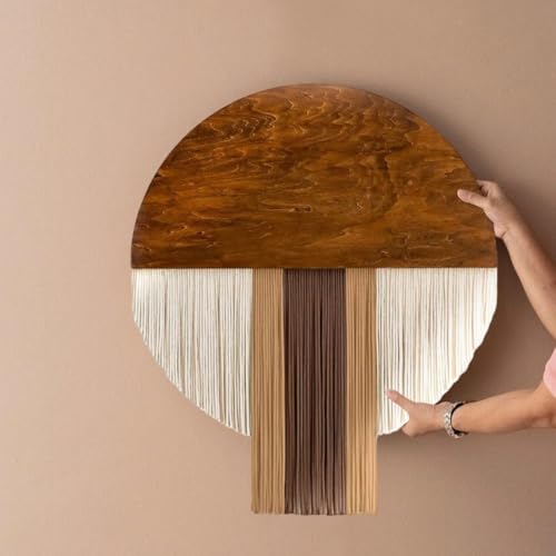 Tapiz de macramé bohemio para transformar la pared de tu dormitorio con borlas 6
