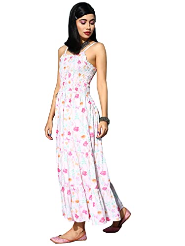 Image of ishin Women's Floral Smocked Midi Dress