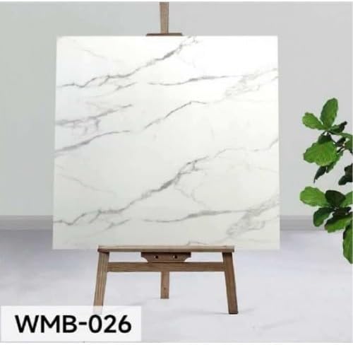 Yapışkanlı Beyaz Mermer Desenli Duvar Sticker, 30x30 cm, 6 Adet, Kolay Uygulamalı, WMB-026