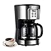 Produktbild Kaffeemaschine, BOSSETY 12 Tasse Kaffeemaschine Intelligente programmierbare Kaffeemaschine, Latte und Cappuccino Kaffeemaschine mit Karaffenfilterkorblöffel Silber 1200ml