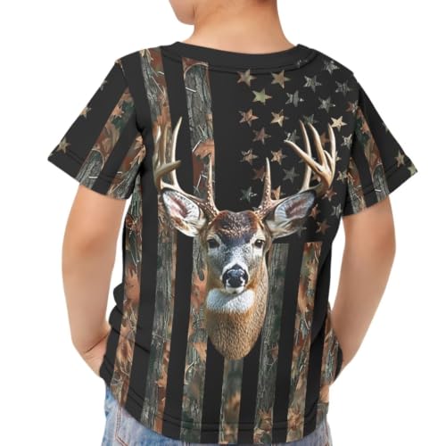 Image of Xhuibop Kids Tshirts Girls Boys 3-16 Years Summer Clothes for Teens Loose Fitting Tops