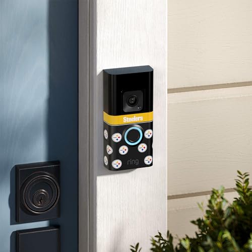 Image of All-New Limited Edition, Official NFL Faceplate for Ring Doorbells - Video Doorbell 3, Video Doorbell 3 Plus, Video Doorbell 4, Battery Doorbell Plus, and Battery Doorbell Pro | Pittsburgh Steelers