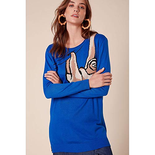 Pull Manga Longa Preguiça Azul Xingu - M