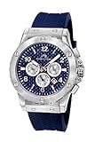 Porsamo Bleu Luxury Marcus Silicone Silver Tone, Silver Tone & Blue Men's Watch 654CMAR