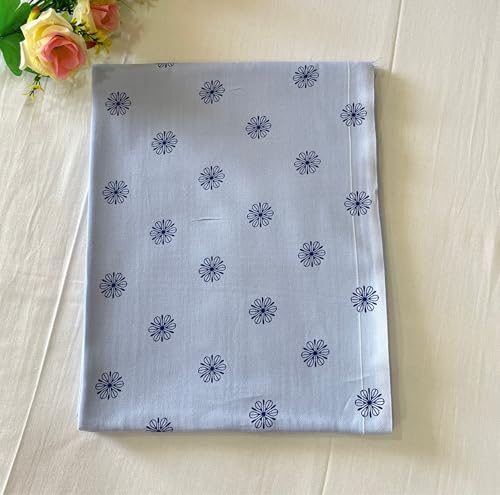 Image of 100% Cotton Soft Beautiful Printed Pure Handloom Single Bed Size Skin Friendly Summer AC Blanket /Khes /Dohar /Top Sheet Set /Chadar /Multi Purpose Use (Printed Blue)