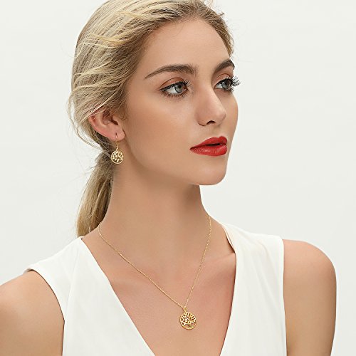 JO WISDOM 925 Sterling Silver Cubic Zirconia Tree of Life Earrings2