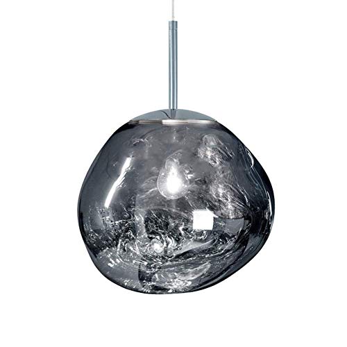 Preisvergleich Produktbild BBINHAN Lava Moderne Kronleuchter Melt-Anhänger Lampsshade Lava Unregelmäßige Lampe Deckenabhängung Hängeleuchte Abdeckung Für Schlafzimmer Wohnzimmer Restaurant (20 / 27 / 36Cm),Silber,D36cm
