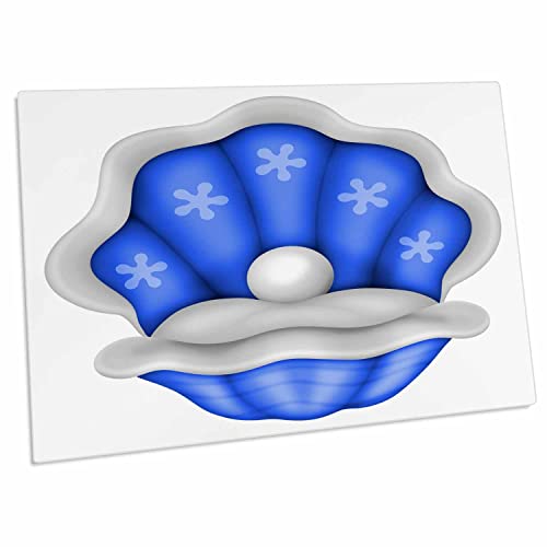 3dRose Desk Pad con ilustración de almeja azul y blanca miniatura 1