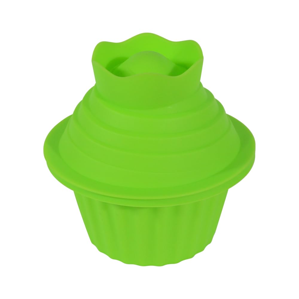 Moldes gigantes para cupcakes, aptos para lavavajillas, moldes de silicona para cupcakes, antiadherentes, para decoración fácil de pasteles y herramientas de horneado (paquete de 3) (verde)