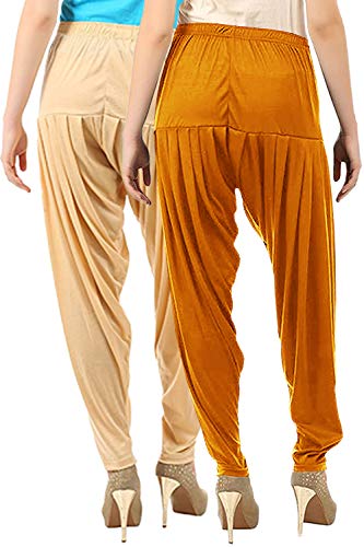 Image of Buy That Trendz Womens Patiala Pants Combo Pack of 2 Viscose Dhoti Patiyala Salwar Harem Bottoms Pants