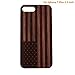 For Iphone 7, 8 plus 5.5 inch USA flag natural real bamboo wood wooden and TPU hard case cover (5.5")(Rose wood with flag)