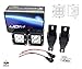 iJDMTOY LED Pod Light Fog Lamp Kit Compatible With 1999-2016 Ford F250 F350 F450 Super Duty, Includes (2) 20W High Power LED Cubes, Foglight Location Mount Brackets & Wiring/Adapter Harnesses