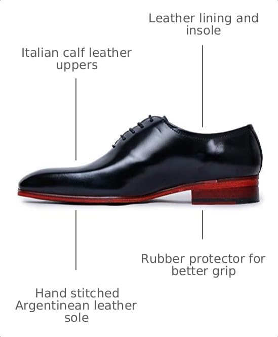 Image of Lethato Handcrafted Wholecut Oxford Men's Genuine Leather Lace Up Dress Shoes