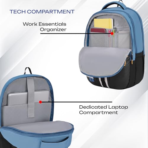 Image of Safari 43L Expandable Laptop Bag with Armor Base, Raincover, 3 Compartments, Compression Straps, Large Size Travel Bag, Ideal For 3-4 Days Staycations, Hiking, Office Bag