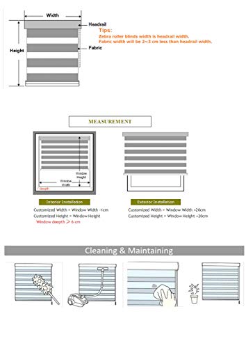 Image of ZEBRA BLINDS Polyester Curtain for Windows Or Outdoor Decor, Wood, W156 X H180 CM