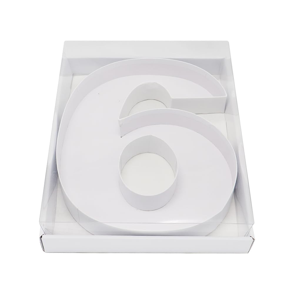 WENPACK Scatola regalo decorativa in cartapesta a forma di lettera, 31,8 cm, riempibile, per caramelle e caramelle con coperchio trasparente (bianco, 9)