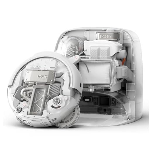 DJI ROMO P robot aspirapolvere e lavapavimenti con design trasparente, aspirazione da 25.000 Pa, rilevamento a livello di drone, senza manutenzione per 200 giorni, lavaggio personalizzabile