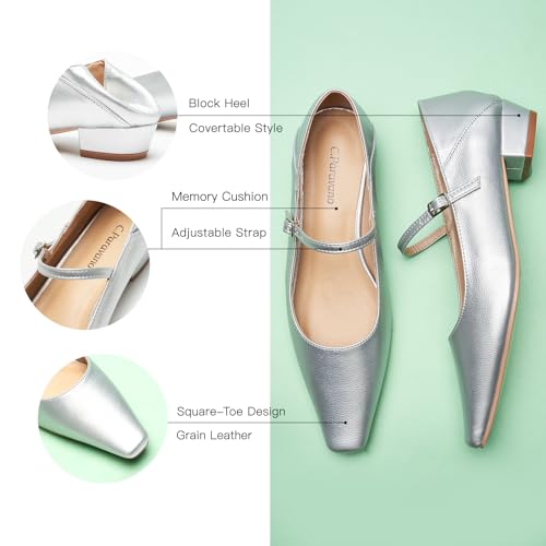 Image of C.Paravano Women's Pumps | Mary Jane Flats | Low Heel Dress Shoes | Convertible Heel Shoes