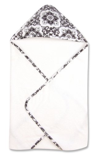 Image of Trend Lab Hooded Towel, Versailles Black and White
