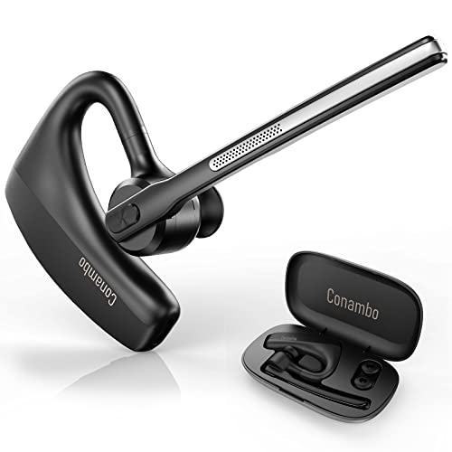 Conambo Bluetooth Headset 5.1,K10C Bluetooth Headset mit Mikrofon,Headset Bluetooth für Autofahren/Business/Büro,in Ear Freisprech Headset Handy Kabellos Kopfhörer Kompatibel mit iPhone Samsung Huawei Cover