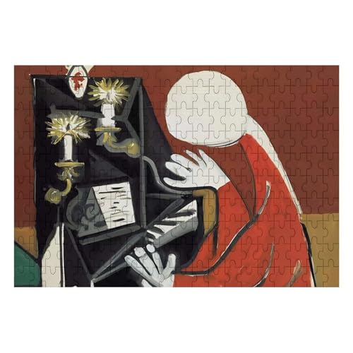 Pablo Picassoパブロ・ピカソ画家の作品(ピアノ (ベラスケス)-1957)刷された アート 木製パズル 知育玩具 大人向/子供向/初心者向け パズル 減圧 誕生日 壁飾り 贈り物 200ピース