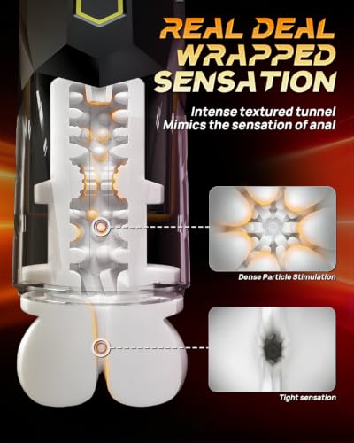 Image of Male Masturbator Ass Pocket Pussy Vagina Butt Sex Toys for Men - Adult Men Sex Toy with 9 Vibrating & 10 Thrusting, Flesh Soft 3D Textured, Masturbators Light Sex Machine Anus with Full Burst Mode