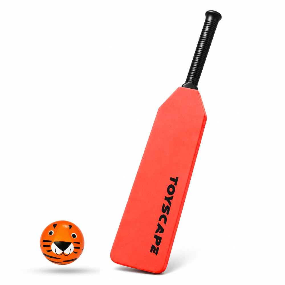 Foam Cricket Bat & Ball Set for Kids with Easy-Grip Handle | Safe Non-Toxic | Indoor & Outdoor Play Cricket-Kit for Kids 2–5 Years | Red-image-45