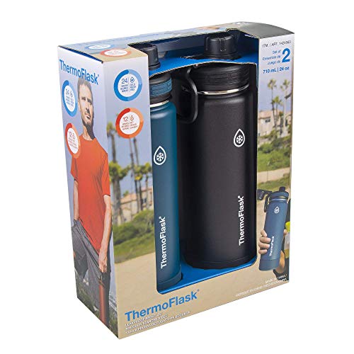 Thermoflask 10106 24 Oz Double Wall Vacuum Insulated Stainless Steel 2-Pack Of Water Bottles thumb #1