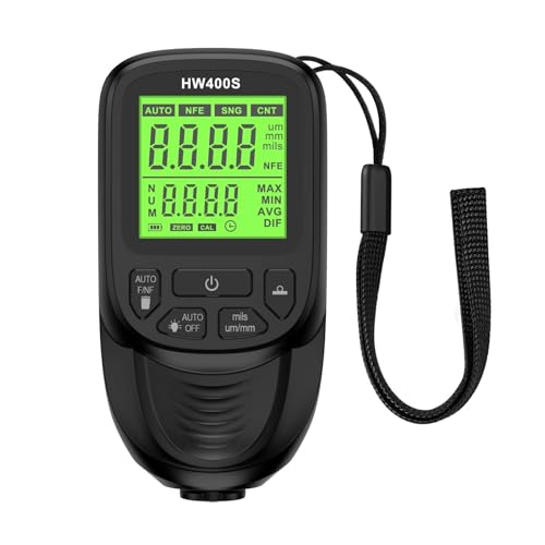 Thickness Gauge. HW400S Electroplate Metal Coating Thickness Gauge Car Paint Tester 0-2000um Probe Car Paint Coating Thickness Gauge .Industrial(Black)