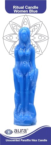 Female Figure Image Candle-Spells-Protection-Ritual Magic-Wicca-Pagan (Blue) (Brown) (Yellow)